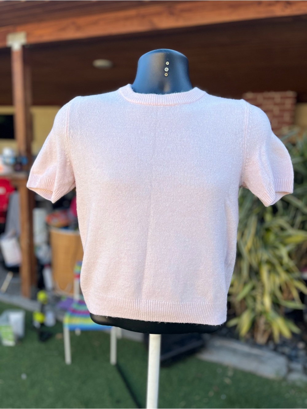 H&M Pale Pink Crewneck Knit Top